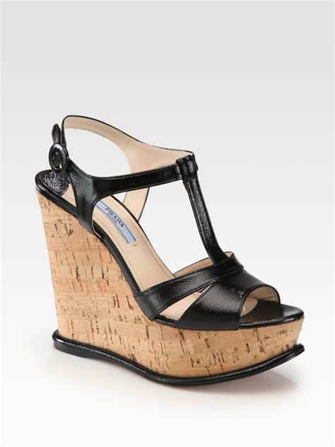 prada weges|prada leather sandals.